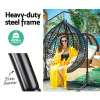 Thumbnail for Gardeon Double Hammock Chair Stand Steel Frame 2 Person Outdoor Heavy Duty 200KG