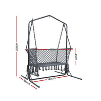 Thumbnail for Gardeon Outdoor Swing Hammock Chair with Stand Frame 2 Seater Bench Furniture