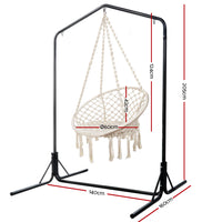 Thumbnail for Gardeon Outdoor Hammock Chair with Stand Cotton Swing Relax Hanging 124CM Cream