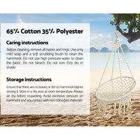 Thumbnail for Gardeon Outdoor Hammock Chair with Stand Cotton Swing Relax Hanging 124CM Cream