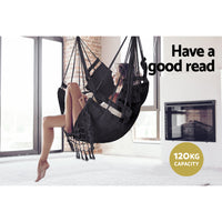 Thumbnail for Gardeon Hammock Swing Chair - Grey