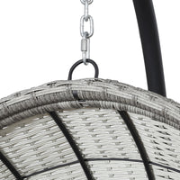 Thumbnail for Gardeon Outdoor Egg Swing Chair with Stand Cushion Wicker Armrest Light Grey