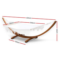 Thumbnail for Gardeon Double Tassel Hammock with Wooden Hammock Stand