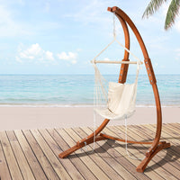 Thumbnail for Gardeon Wooden Hammock Chair with Stand Outdoor Lounger Camping Hammock Timber