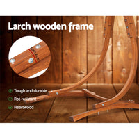 Thumbnail for Gardeon Wooden Hammock Chair with Stand Outdoor Lounger Camping Hammock Timber