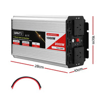 Thumbnail for Giantz Power Inverter 1000W or 2000W Pure Sine Wave 12V-240V Camping Boat Caravan