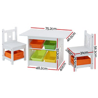 Thumbnail for Keezi 3 PCS Kids Table and Chairs Set Children Furniture Play Toys Storage Box