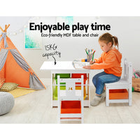 Thumbnail for Keezi 3 PCS Kids Table and Chairs Set Children Furniture Play Toys Storage Box