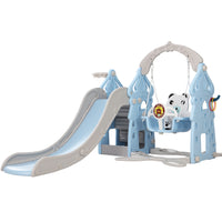 Thumbnail for Keezi Kids 170cm Slide and Swing Set Playground Basketball Hoop Ring Outdoor Toys Blue