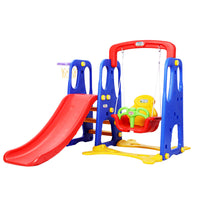 Thumbnail for Keezi Kids 3-in-1 Slide Swing with Basketball Hoop Toddler Outdoor Indoor Play