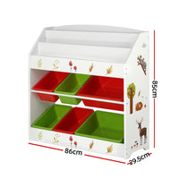 Thumbnail for Keezi Kids Bookshelf Toy Box Organiser Children 6 Bins Display Shelf Storage Box