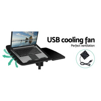 Thumbnail for Artiss Laptop Table Desk Adjustable Stand With Fan - Black