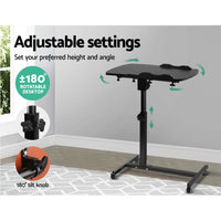 Thumbnail for Artiss Laptop Table Desk Adjustable Stand - Black