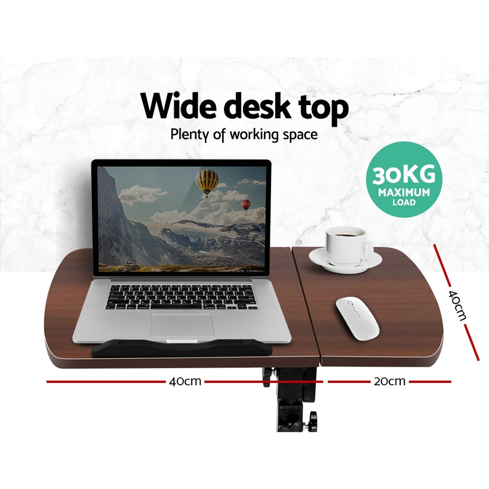 Artiss Laptop Table Desk Adjustable Stand - Walnut