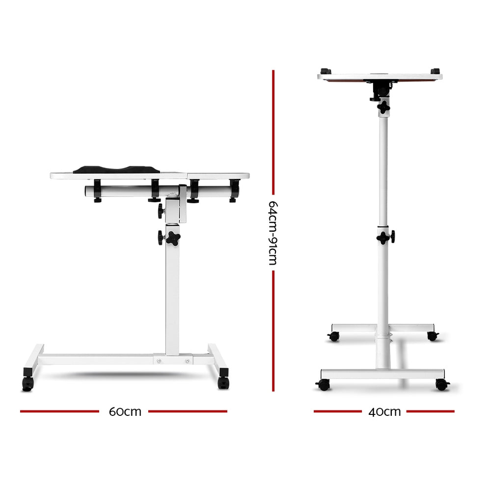 Artiss Laptop Table Desk Adjustable Stand - White