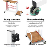 Thumbnail for Artiss Twin Laptop Table Desk - Light Wood