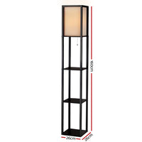 Thumbnail for Artiss Led Floor Lamp Shelf Vintage Wood Standing Light Reading Storage Bedroom