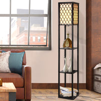 Thumbnail for Artiss Floor Lamp Storage Shelf LED Lamps Vintage Standing Reading Light Bedroom