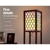 Thumbnail for Artiss Floor Lamp LED Storage Shelf Standing Vintage Wood Light Reading Bedroom