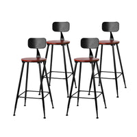 Thumbnail for Artiss 4x Vintage Industrial Bar Stool Retro Barstools Dining Chairs Kitchen