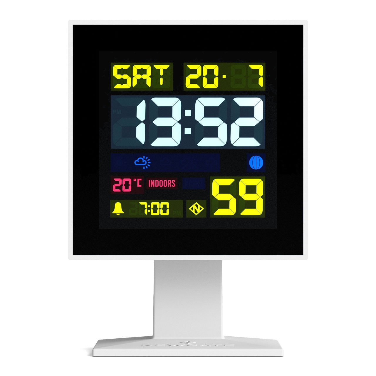 Newgate Monolith Lcd Alarm Clock White-0