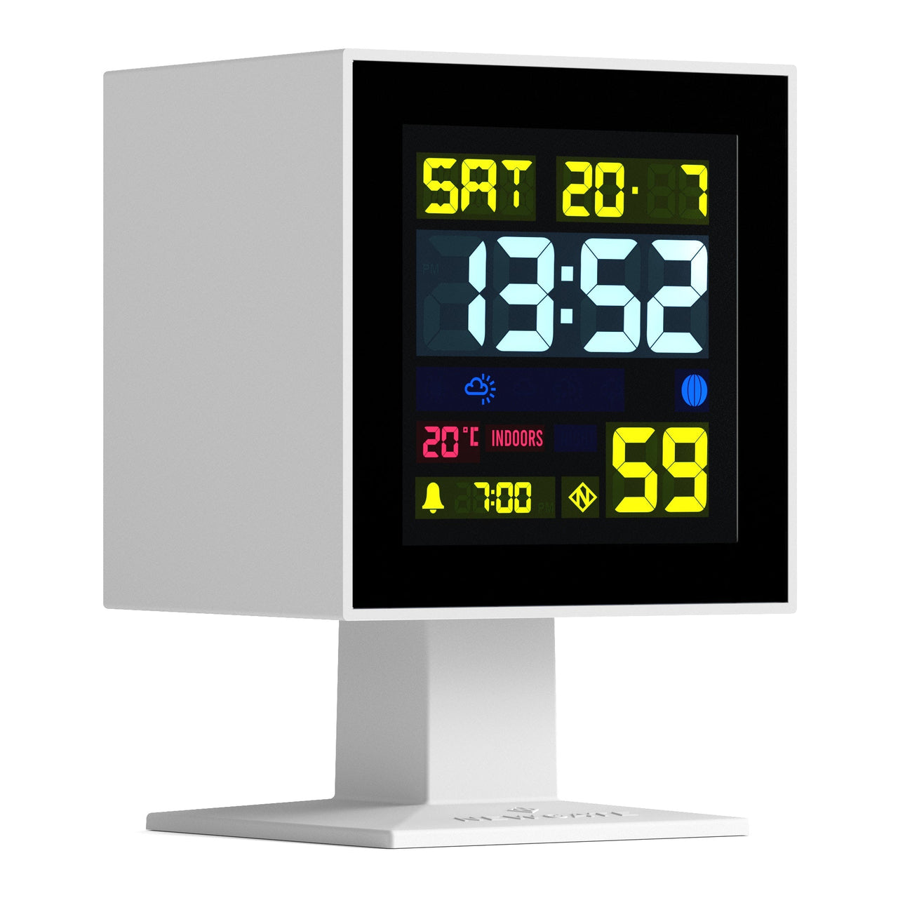 Newgate Monolith Lcd Alarm Clock White-1