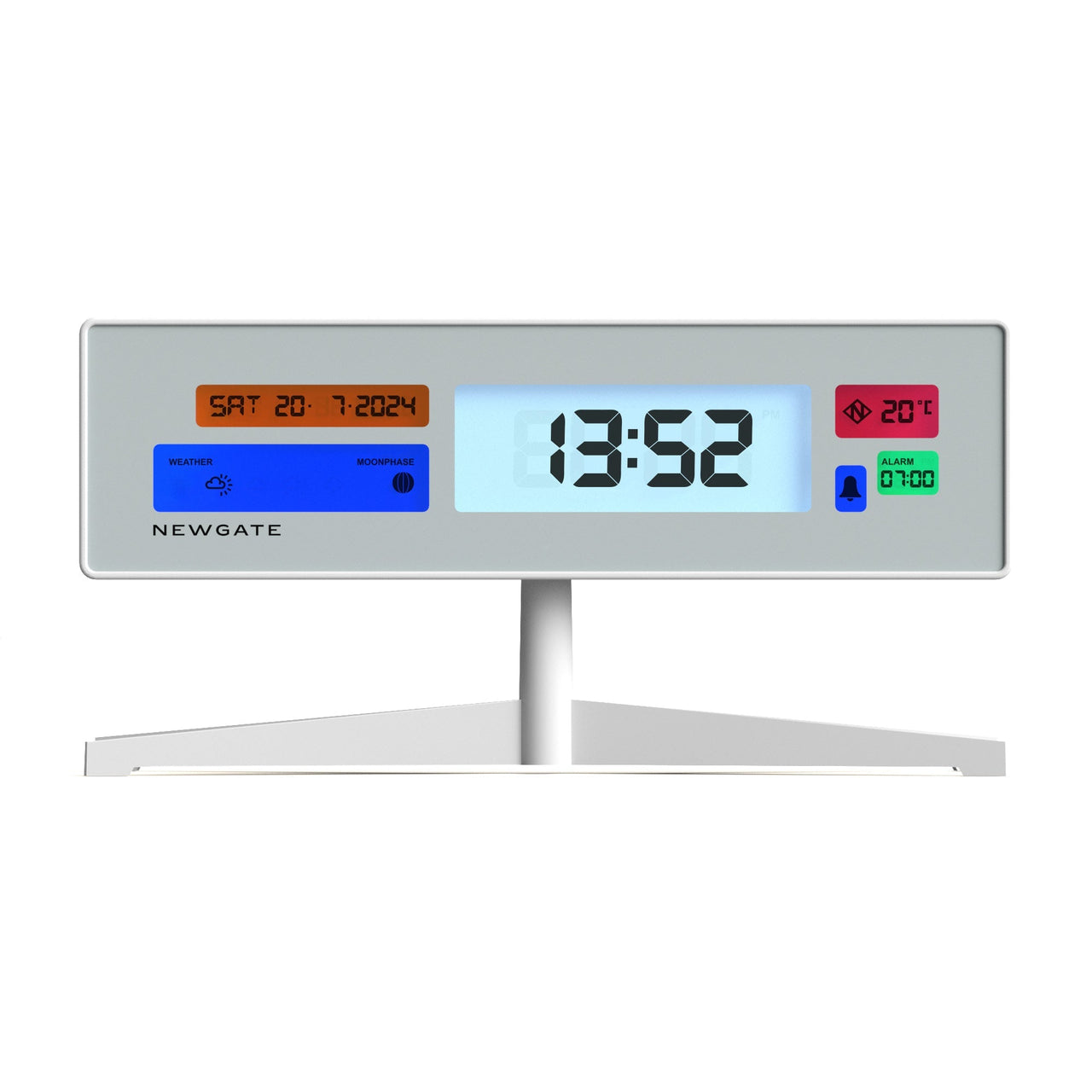 Newgate Supergenius Lcd Alarm Clock Matte White-0