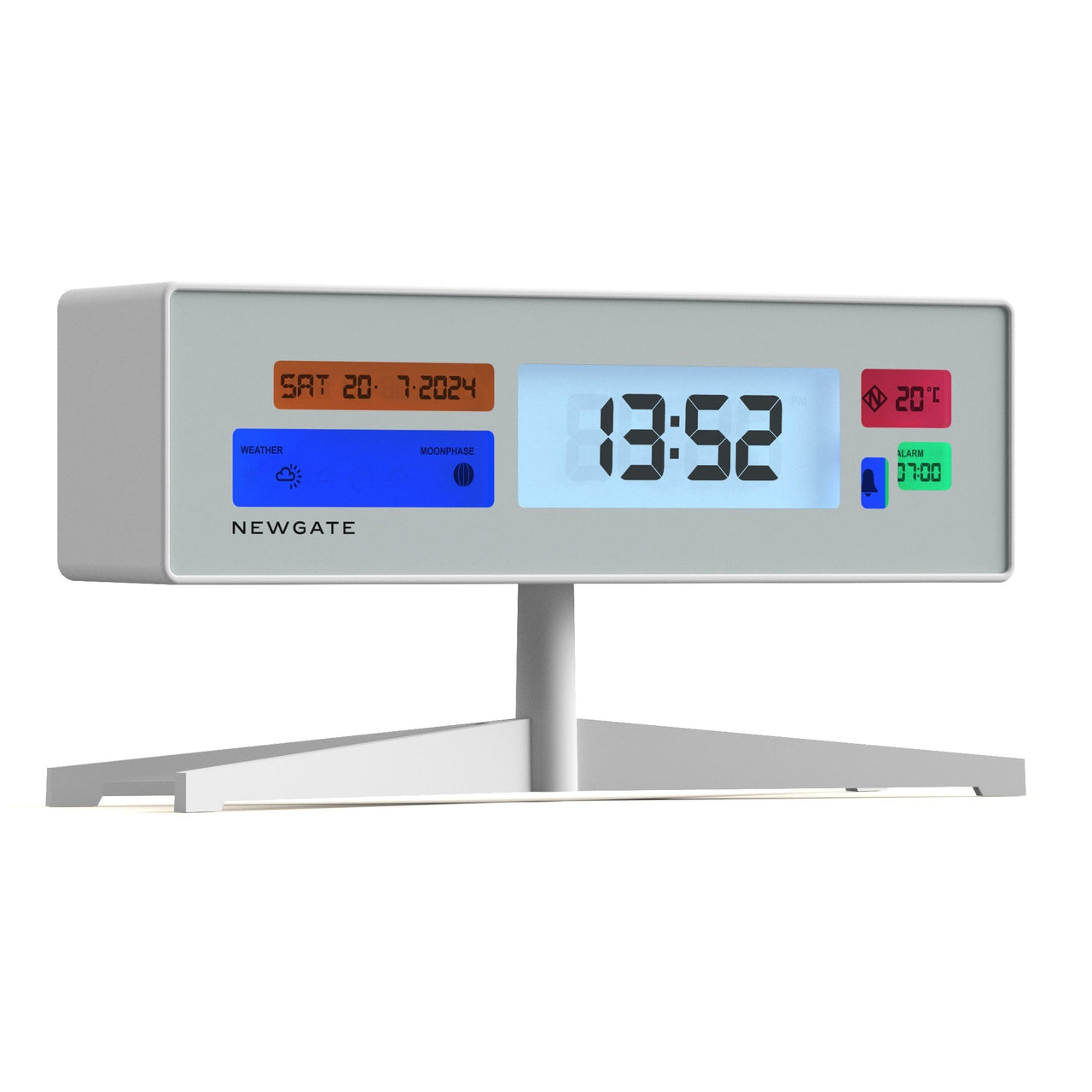 Newgate Supergenius Lcd Alarm Clock Matte White-1