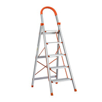 Thumbnail for Giantz 5 Step Ladder Multi-Purpose Folding Aluminium Light Weight Non Slip Platform