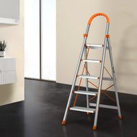 Thumbnail for Giantz 5 Step Ladder Multi-Purpose Folding Aluminium Light Weight Non Slip Platform