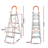 Thumbnail for Giantz 6 Step Ladder Multi-Purpose Folding Aluminium Light Weight Non Slip Platform