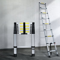 Thumbnail for Giantz 2.6M Telescopic Ladder Aluminium Extension Extendable Steps Adjustable Height