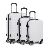 Thumbnail for Wanderlite 3pcs Luggage Trolley Set Travel Suitcase TSA Hard Case White