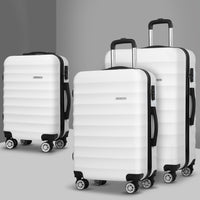 Thumbnail for Wanderlite 3pcs Luggage Trolley Set Travel Suitcase TSA Hard Case White