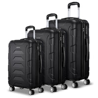 Thumbnail for Wanderlite 3pc Luggage Travel Sets Suitcase Trolley TSA Lock Black