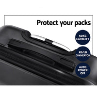 Thumbnail for Wanderlite 3pc Luggage Travel Sets Suitcase Trolley TSA Lock Black