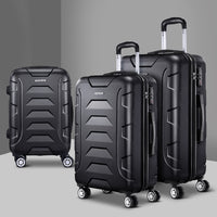 Thumbnail for Wanderlite 3pc Luggage Travel Sets Suitcase Trolley TSA Lock Black