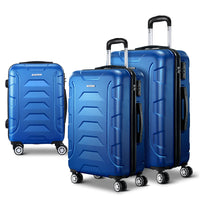 Thumbnail for Wanderlite 3pc Luggage Travel Sets Suitcase Trolley TSA Lock Blue