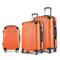 Thumbnail for Wanderlite 3pc Luggage Sets Trolley Travel Suitcases TSA Hard Case Orange