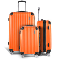 Thumbnail for Wanderlite 3pc Luggage Sets Trolley Travel Suitcases TSA Hard Case Orange