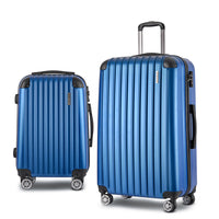 Thumbnail for Wanderlite 2pcs Luggage Trolley Set Travel Suitcase Hard Case Carry On Bag Blue