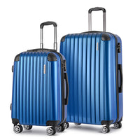 Thumbnail for Wanderlite 2pcs Luggage Trolley Set Travel Suitcase Hard Case Carry On Bag Blue