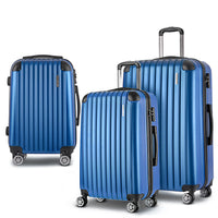 Thumbnail for Wanderlite 3pcs Luggage Set Travel Suitcase Storage Organiser TSA lock Blue