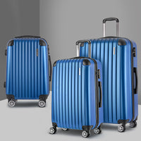 Thumbnail for Wanderlite 3pcs Luggage Set Travel Suitcase Storage Organiser TSA lock Blue