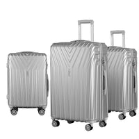 Thumbnail for Wanderlite 3pc Luggage 20'' 24'' 28'' Trolley Suitcase Sets Travel TSA Hard Case Lightweight Silver