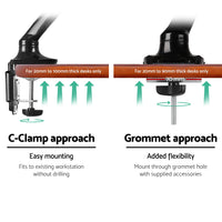 Thumbnail for Artiss Monitor Arm Mount Single Gas Black