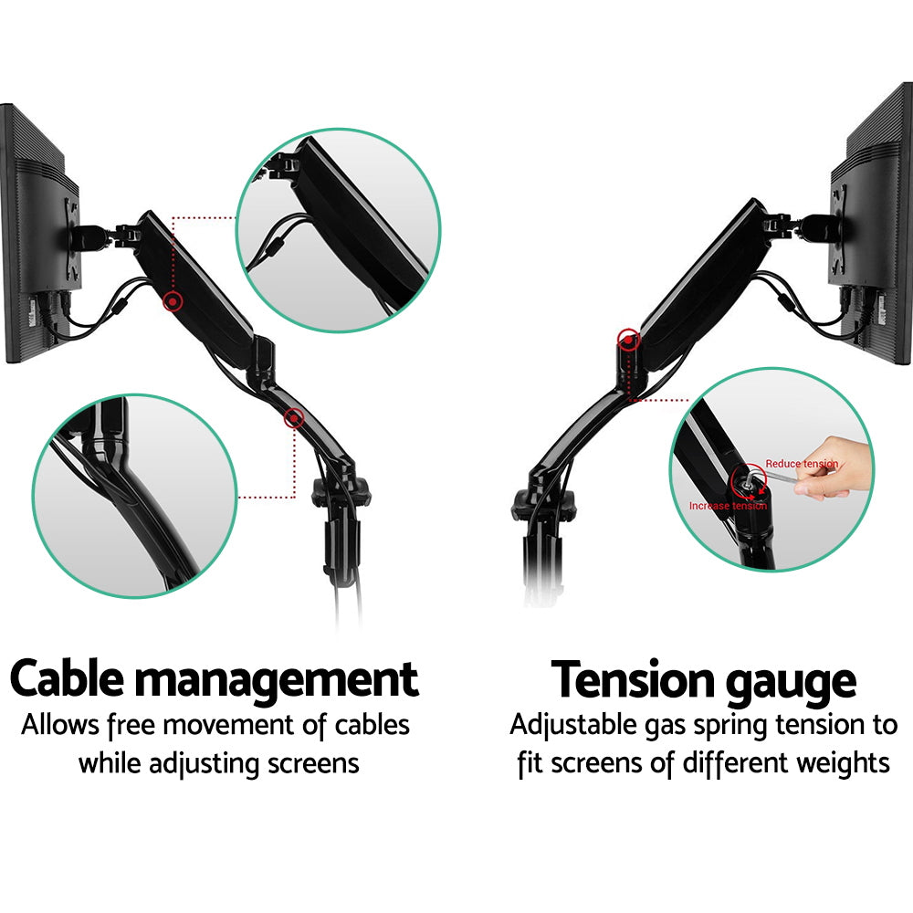 Artiss Monitor Arm Mount Single Gas Black