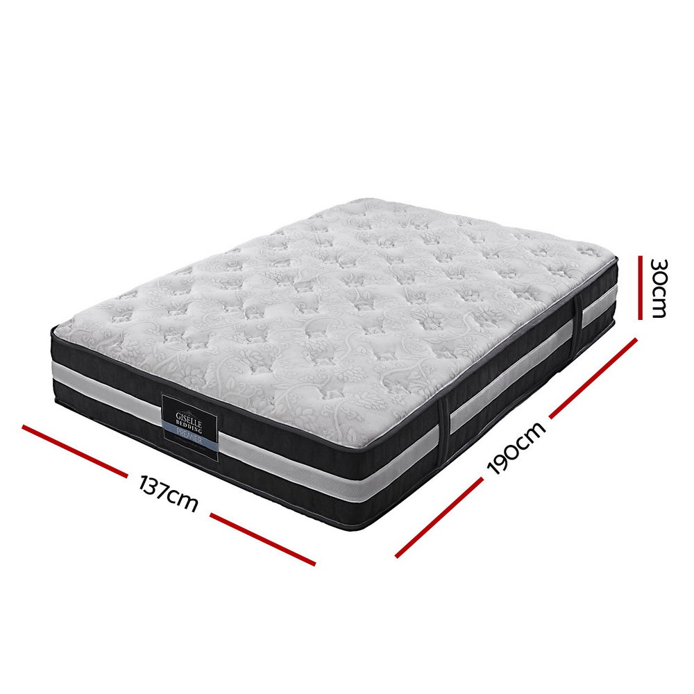 Giselle Double Mattress Bed Size 7 Zone Pocket Spring Medium Firm Foam 30cm