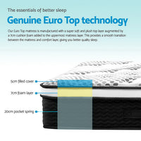 Thumbnail for Giselle Bedding Como Euro Top Pocket Spring Mattress 32cm Thick King