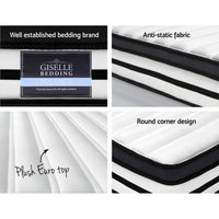 Thumbnail for Giselle Bedding DOUBLE Size Bed Mattress Euro Top Pocket Spring Foam 27CM